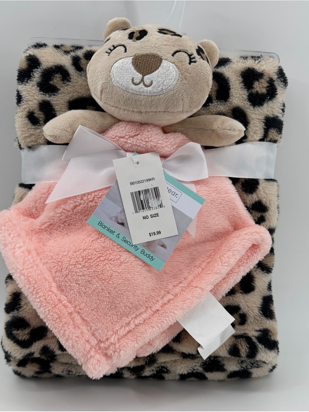 Baby Gear Leopard-Print Blanket with Pink Plush Lovey